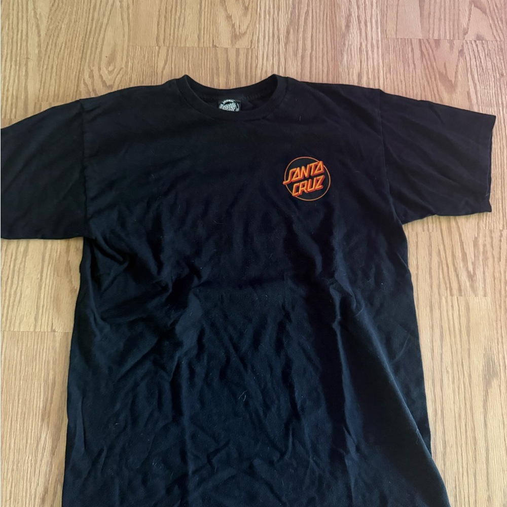 Santa Cruz Skateboards Black and Orange Tee
